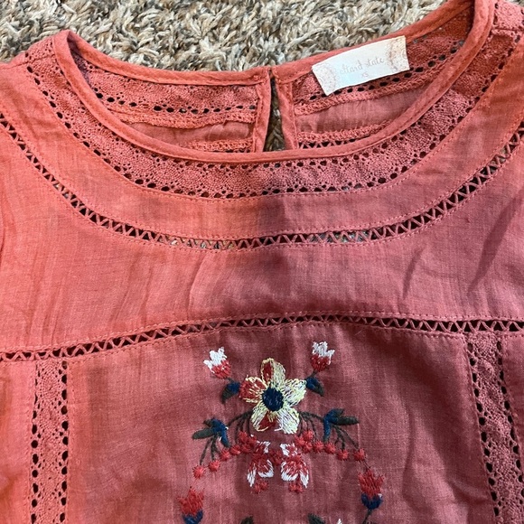 Women’s Burnt Orange Floral Embroidered Altard State Long sleeve extra small - Picture 5 of 7